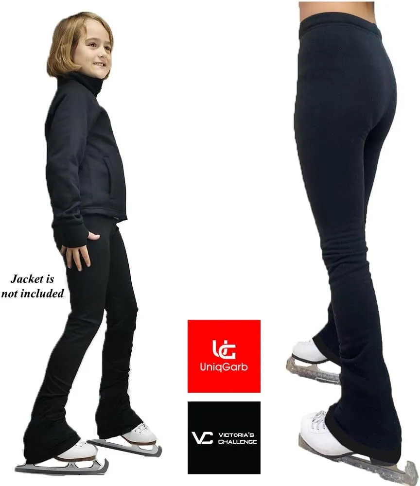 Figure Skating Practice Pants  Polar Fleece Thermal Black  Blue  Purple UGSP2 ice Skating Pants for Girls Women