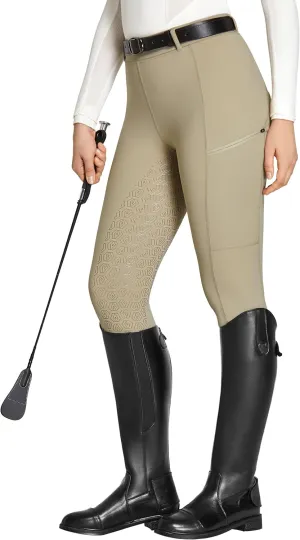 FitsT4 Sports Women's Full Seat Riding Tights with Zipper Pockets Horseback Riding Pants Equestrian Breeches for Women