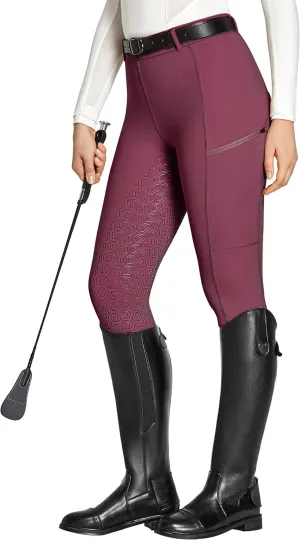 FitsT4 Sports Women's Full Seat Riding Tights with Zipper Pockets Horseback Riding Pants Equestrian Breeches for Women