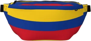 Flag Of Colombia Stylish Crossbody Waist Pack - Versatile And Compact Travel Pouch For Hands-Free Storage, Black, PBYB-12185A