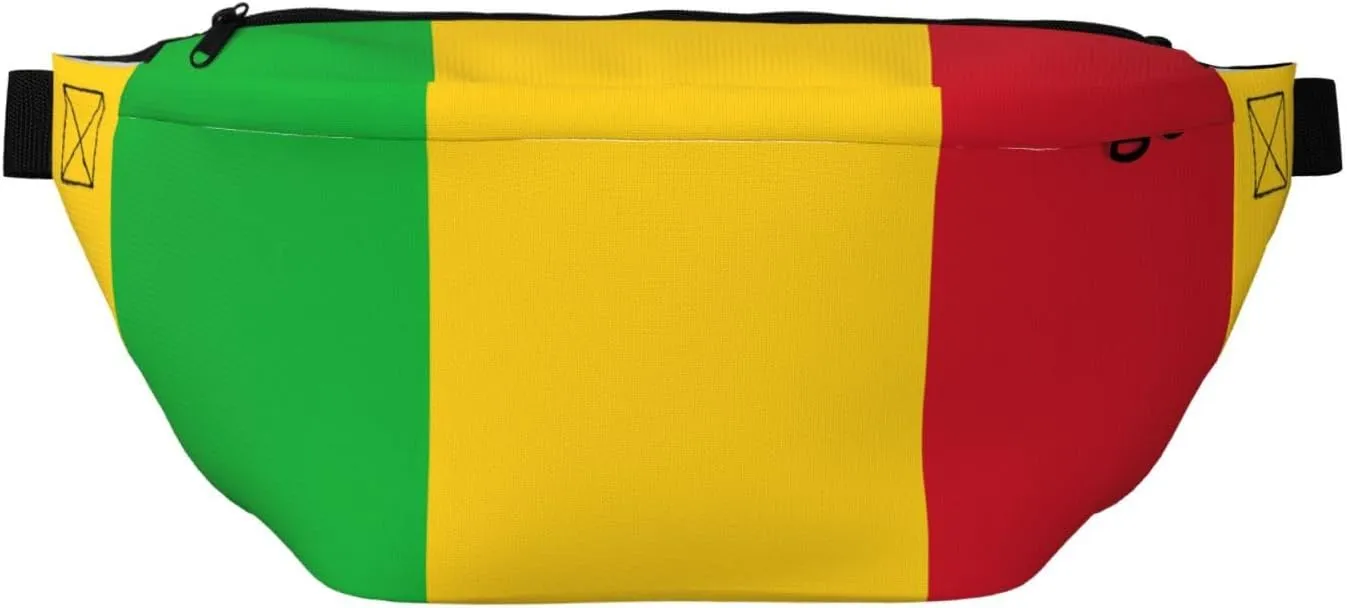 Flag Of Mali Stylish Crossbody Waist Pack - Versatile And Compact Travel Pouch For Hands-Free Storage, Black, PBYB-12185A