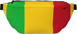 Flag Of Mali Stylish Crossbody Waist Pack - Versatile And Compact Travel Pouch For Hands-Free Storage, Black, PBYB-12185A