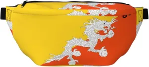 Flag Of The Kingdom Of Bhutan Stylish Crossbody Waist Pack - Versatile And Compact Travel Pouch For Hands-Free Storage