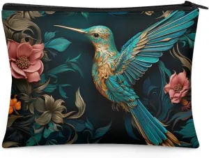 Flashideas Hummingbird Print Makeup Pouch for Purse Portable Versatile Travel Makeup Bag Organizer Cosmetic Zipper Pouch Purse Easy to Take Portable Toiletry Bag