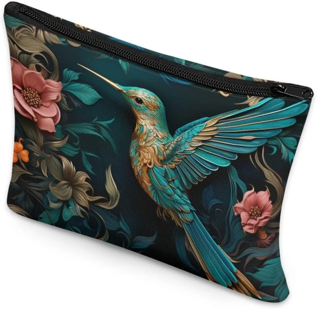 Flashideas Hummingbird Print Makeup Pouch for Purse Portable Versatile Travel Makeup Bag Organizer Cosmetic Zipper Pouch Purse Easy to Take Portable Toiletry Bag