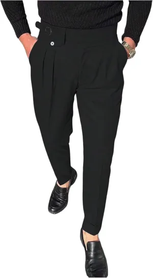 Floerns Men's Stretchy Classic Fit Pleated Front Dress Pants Formal Suit Pants