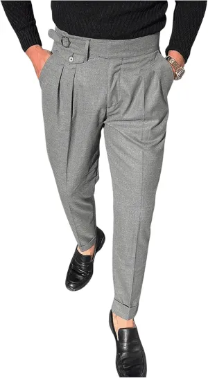 Floerns Men's Stretchy Classic Fit Pleated Front Dress Pants Formal Suit Pants