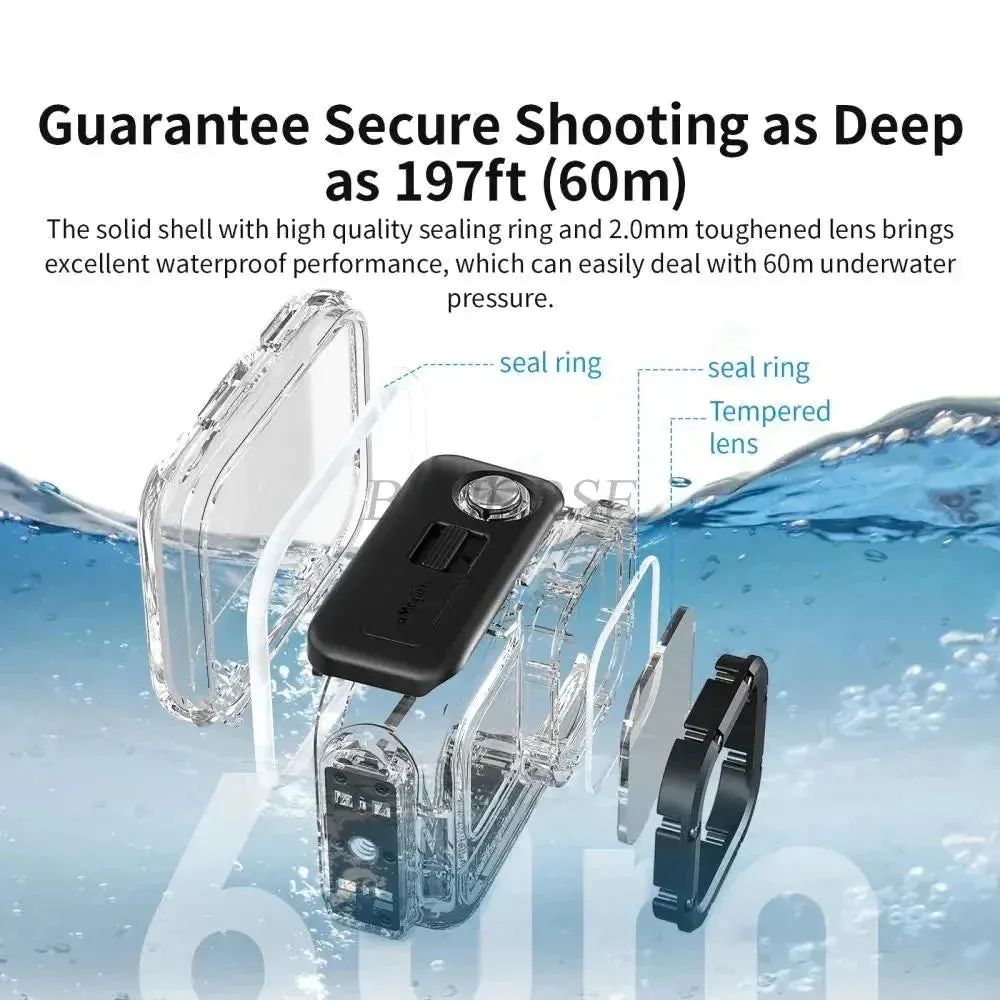 For Insta360 Ace/ace Pro 60m Waterproof Housing Dive Protective Case Shell