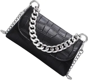 FRCOLOR 1Pc Pattern Bag with Chunky Chain and Belt Fashionable Hobo Bag for Women Versatile Handbag for Everyday Use
