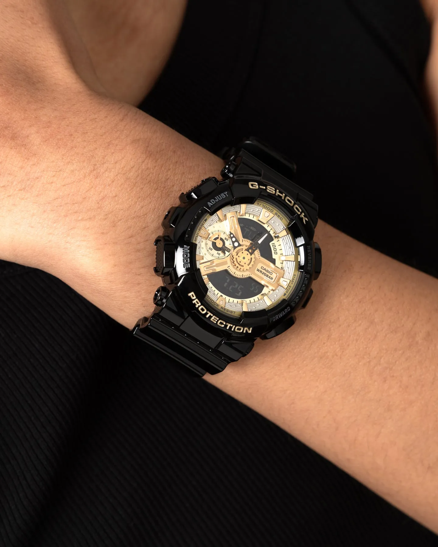 G SHOCK Women's GMAS110GB-1A Black/Gold