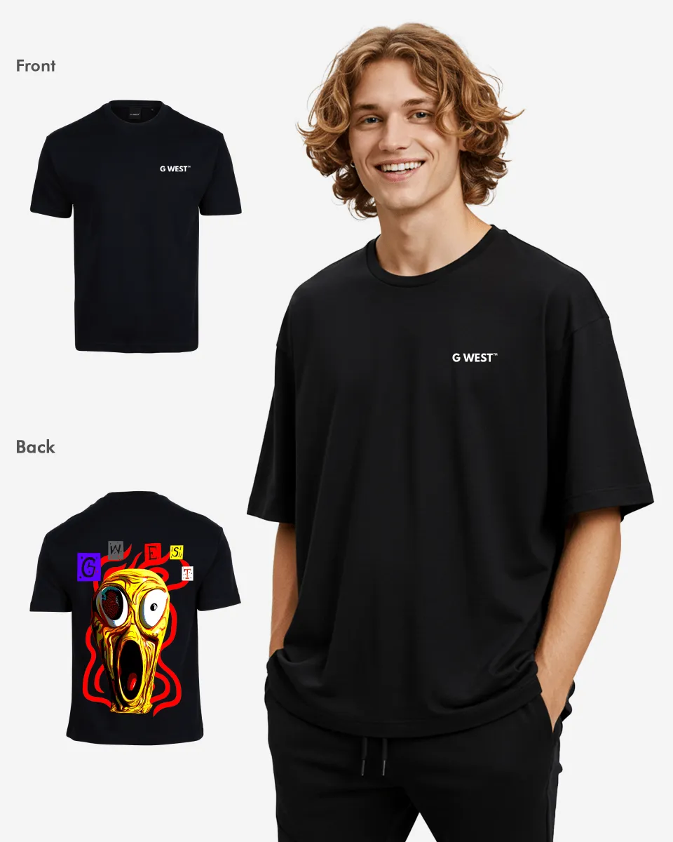 G West Oversized Yellow Face Life Style Tee Mens