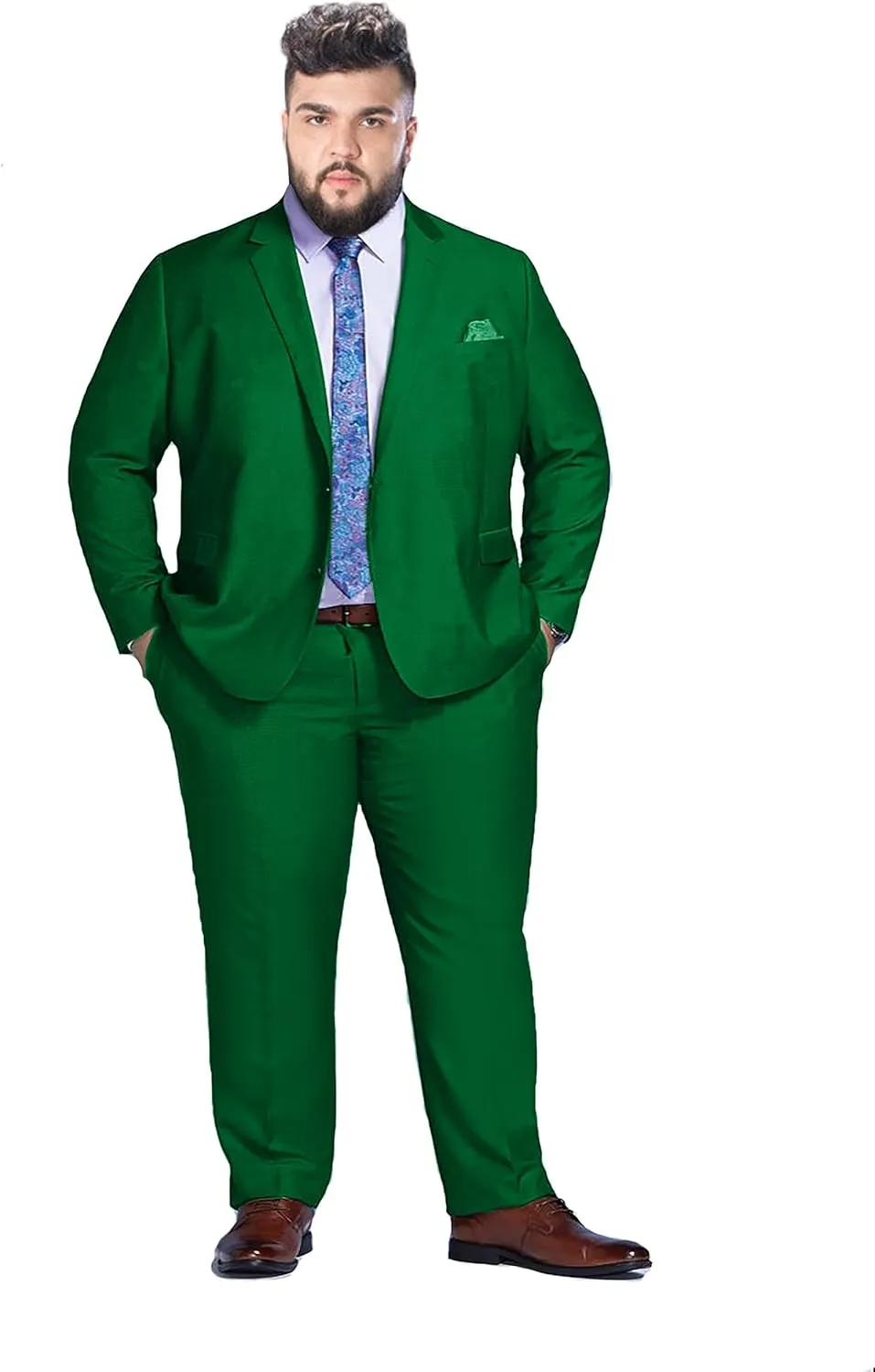 GATMSTZ Mens Suits Big and Tall 2 Pieces Blazer Pants Set Classic Fit