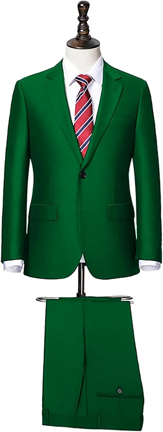 GATMSTZ Mens Suits Big and Tall 2 Pieces Blazer Pants Set Classic Fit