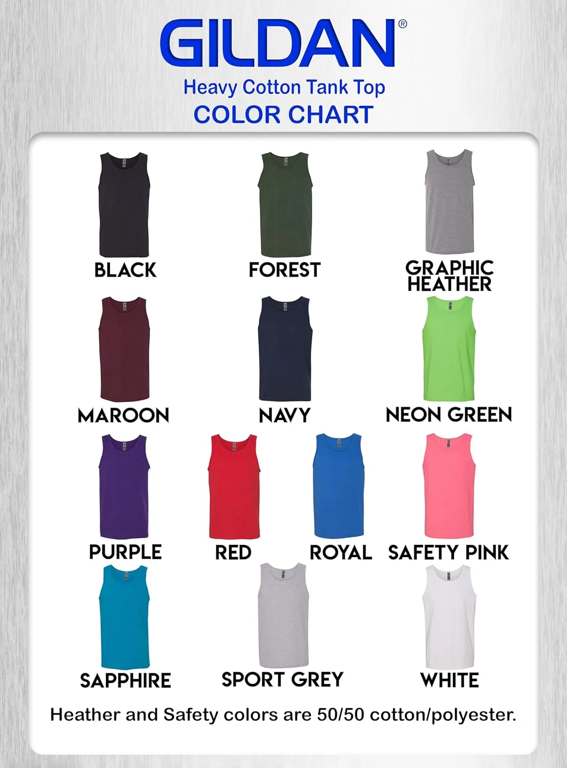 Gildan 5200 Men's Tank Top (1-10 Pack) - Create Multipack Color Set - G520 Adult Bulk Heavy Cotton Sleeveless Undershirt