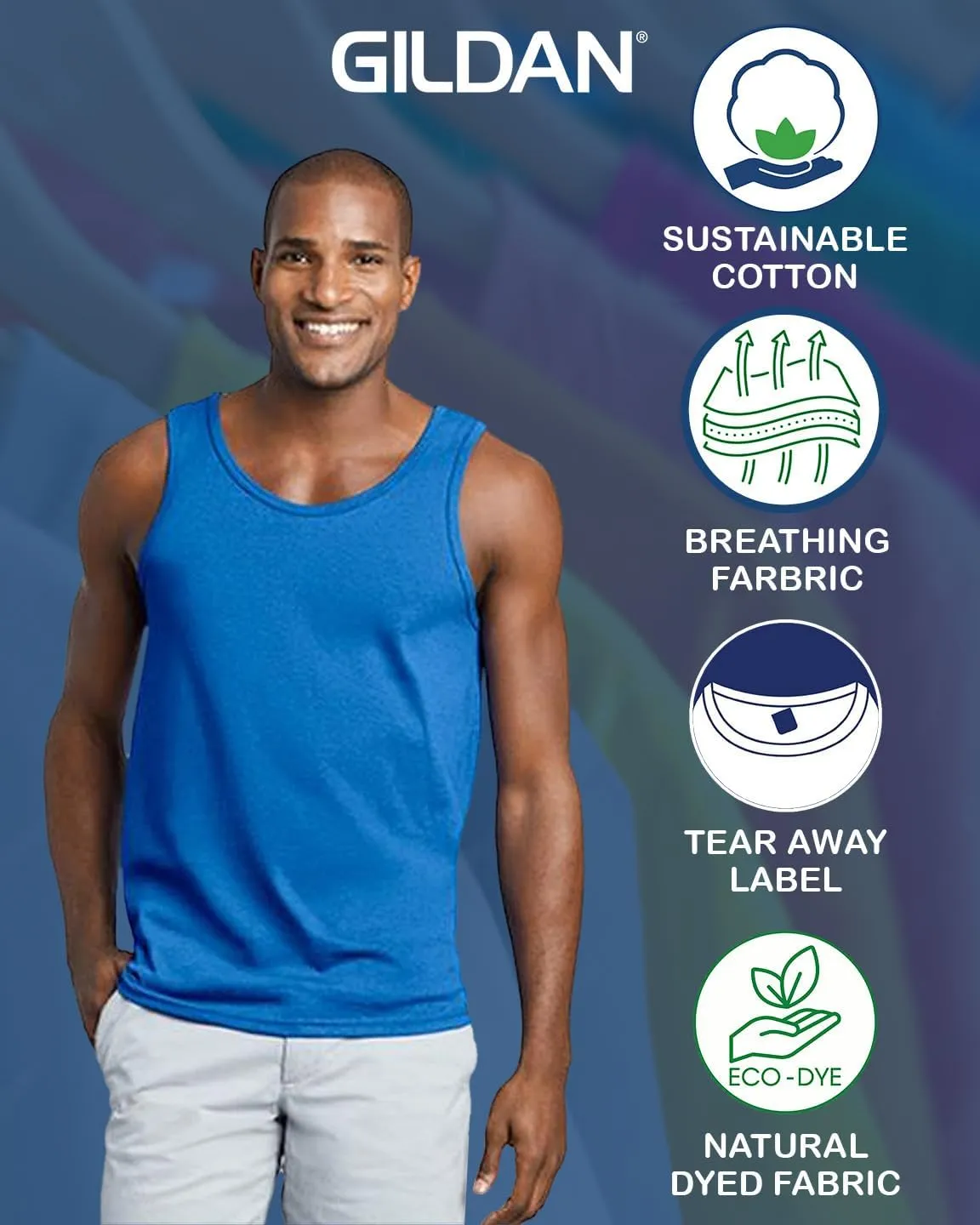 Gildan 5200 Men's Tank Top (1-10 Pack) - Create Multipack Color Set - G520 Adult Bulk Heavy Cotton Sleeveless Undershirt