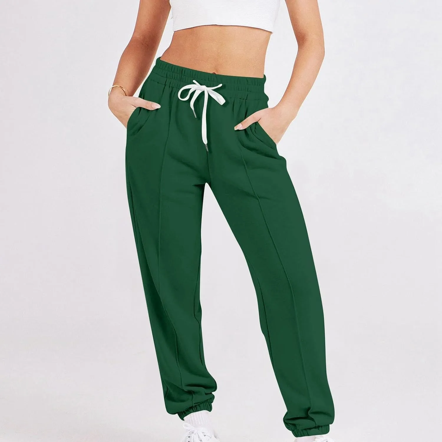Hiking Pants Women Lightweight Sweatpants Baggy Drawstring High Waist Sweat Pants Summer Bottom Jogging Trousers