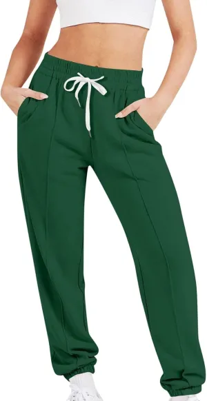 Hiking Pants Women Lightweight Sweatpants Baggy Drawstring High Waist Sweat Pants Summer Bottom Jogging Trousers