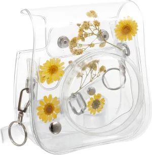 HOMSFOU Pvc Camera Bag for Instant Camera 11/9/8 Compact Case Protective Shoulder Bag Floral Design Versatile