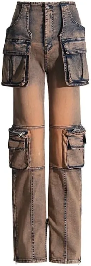 HOT Fashionista Earthy Tinted Cargo Pants Brown, X-Large