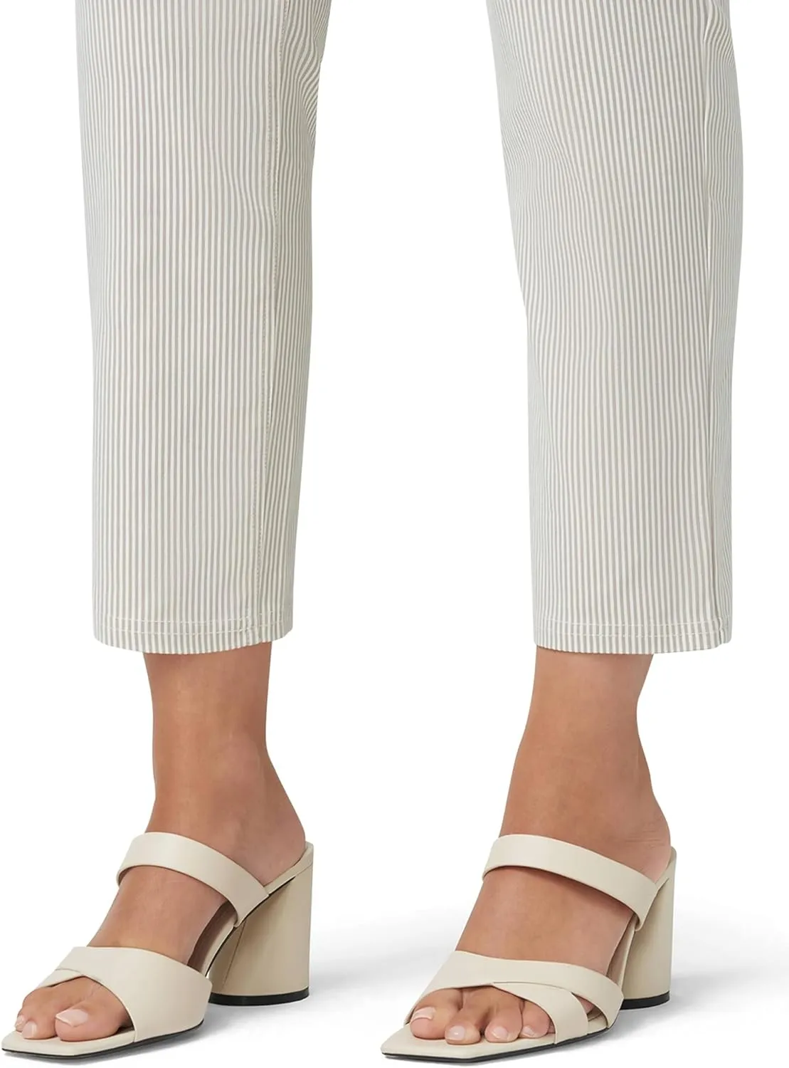 HUE Women's Stripe Pull on Pants Cigarette Skimmer Pedal Pusher Length