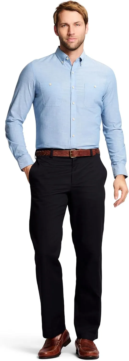 IZOD Men's American Chino Flat Front Classic Fit Pant