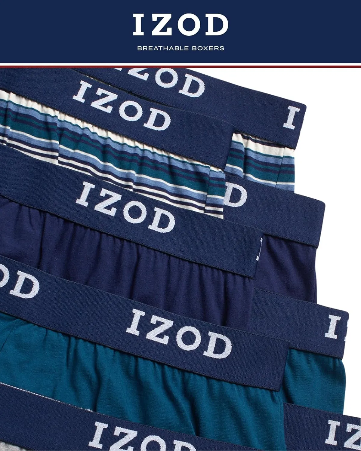 IZOD Men's Boxer Shorts - 8 Pack Classic Knit Mens Underwear Boxers with Functional Fly - Breathable Boxers for Men (M-2XL)