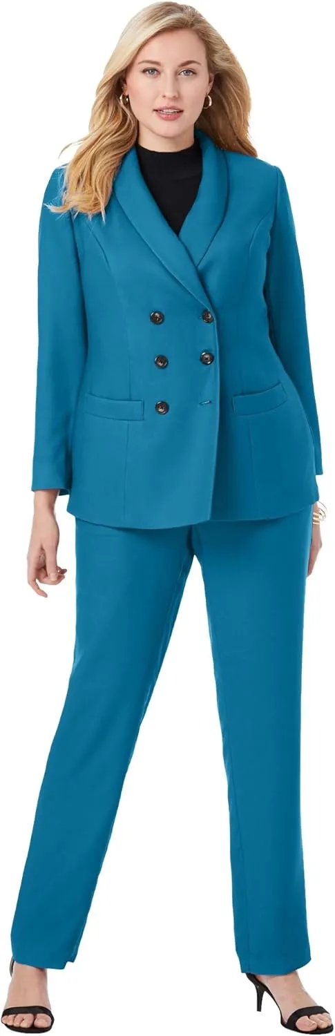 Jessica London Women's Plus Size 2-Piece Double-Breasted Pantsuit