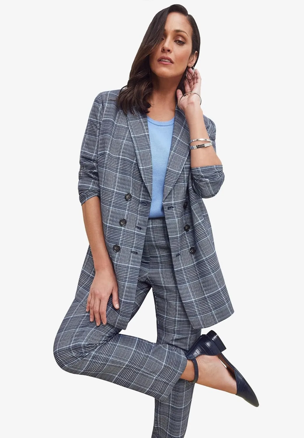 Jessica London Women's Plus Size 2-Piece Double-Breasted Pantsuit