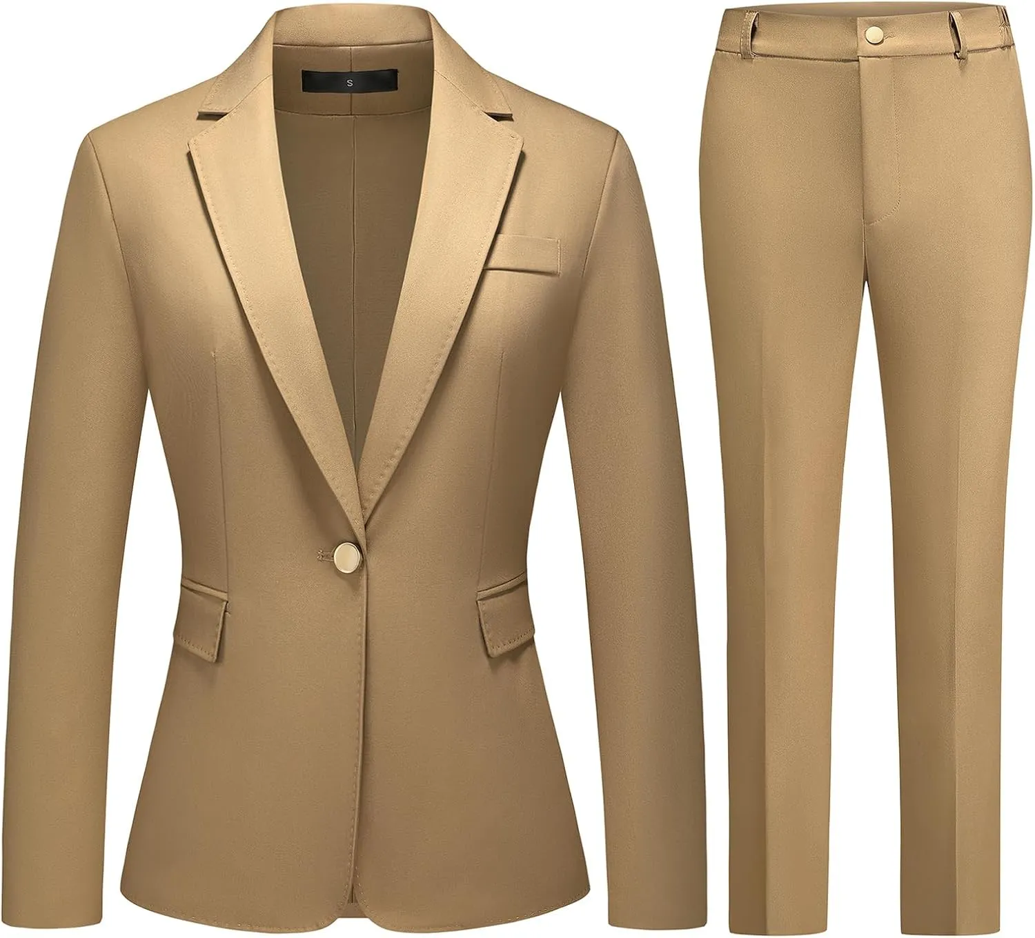 Lamgool Women's Pants Suit 2 Pieces Business One Button Blazer and Pant Set Dressy Casual Professional Work Outfits