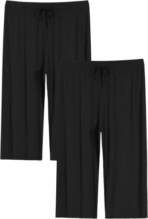 Latuza Women's Plus Size Capri Pajama Pants Comfy Wide Leg Lounge Capris