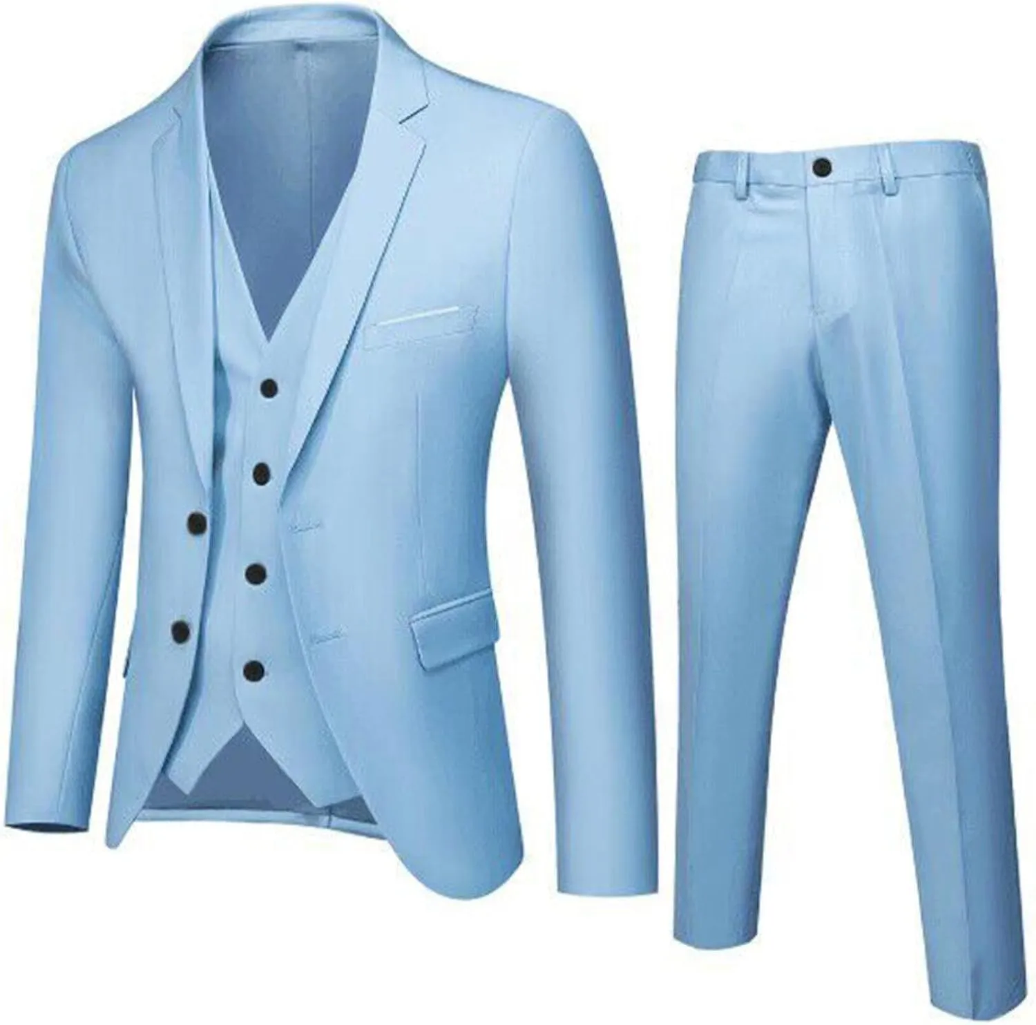 LCMTWX Men'S Suits 2024 3 Suit Business Wedding Party Jacket Vest & Pants Coat Linen Set For Men Traje Formal Para Mens