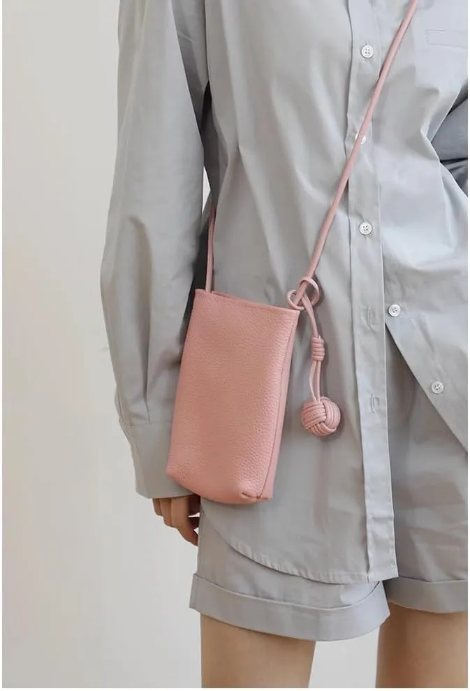 Leather Shoulder Crossbody Bag Soft Bucket Bag for Women Hobo Phone Pouch Purse Versatile Casual Cute Small Chic stylish