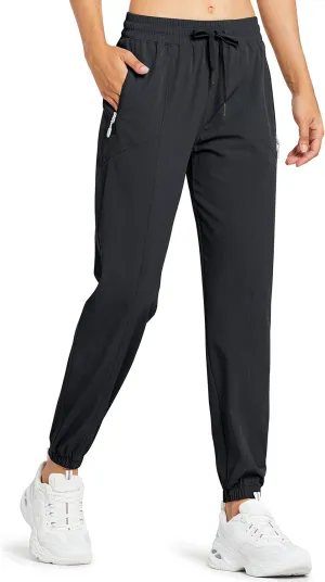 Libin Women's Lightweight Joggers Quick Dry Hiking Running Pants Athletic Workout Track Casual with Zipper Pockets