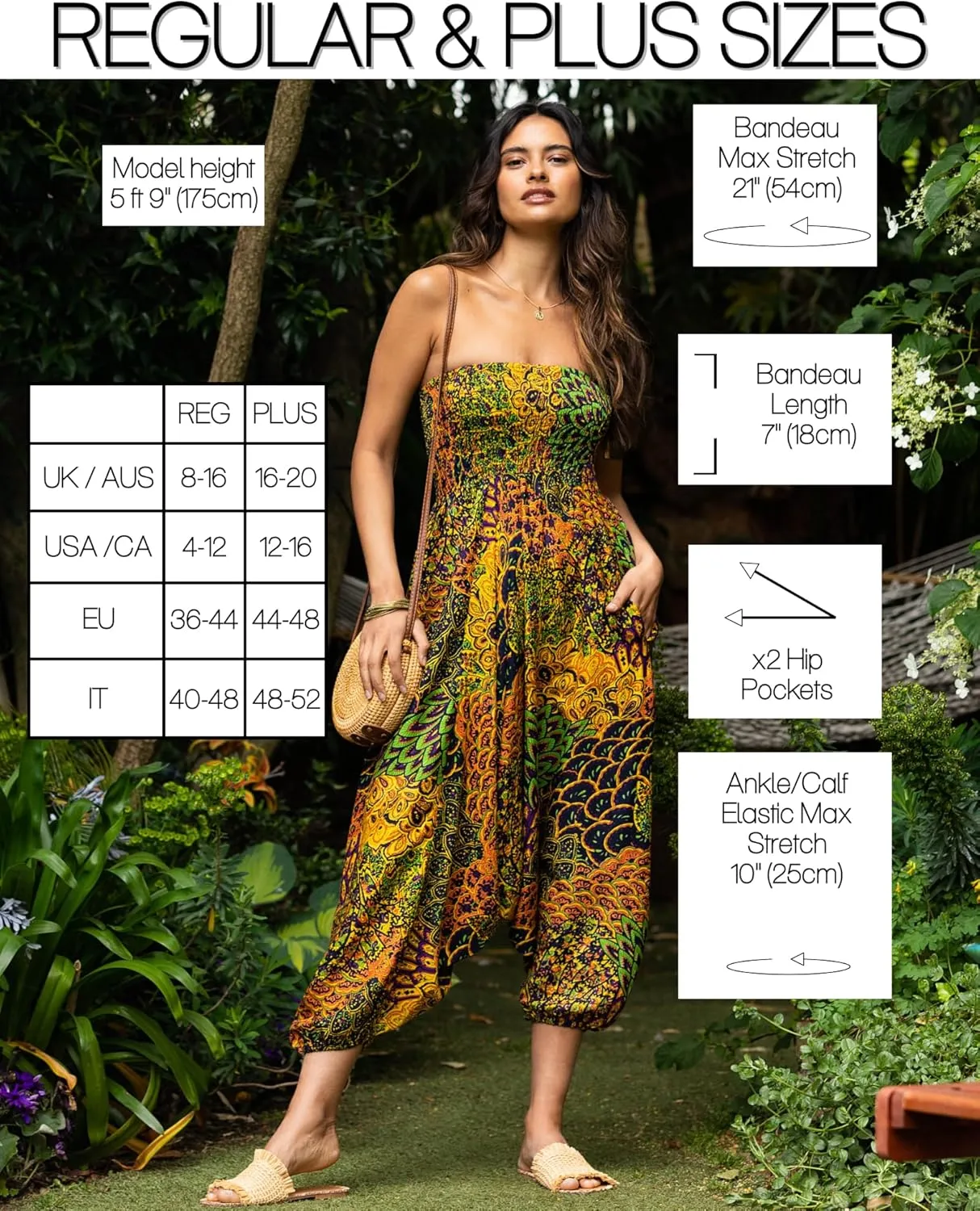 likemary Harem Pants Women - Boho Pants Pull Up into Jumpsuit with Pockets - 2-in-1 Hippie Pants and Romper Jumper Outfit