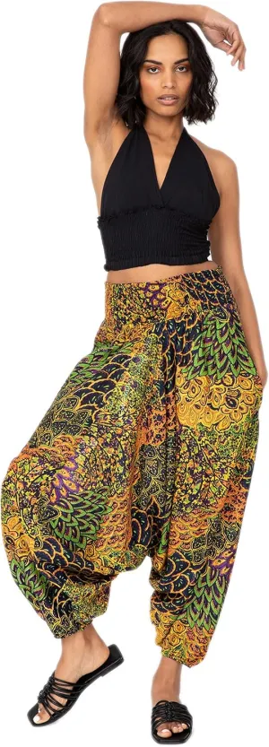 likemary Harem Pants Women - Boho Pants Pull Up into Jumpsuit with Pockets - 2-in-1 Hippie Pants and Romper Jumper Outfit