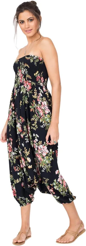 likemary Harem Pants Women - Boho Pants Pull Up into Jumpsuit with Pockets - 2-in-1 Hippie Pants and Romper Jumper Outfit