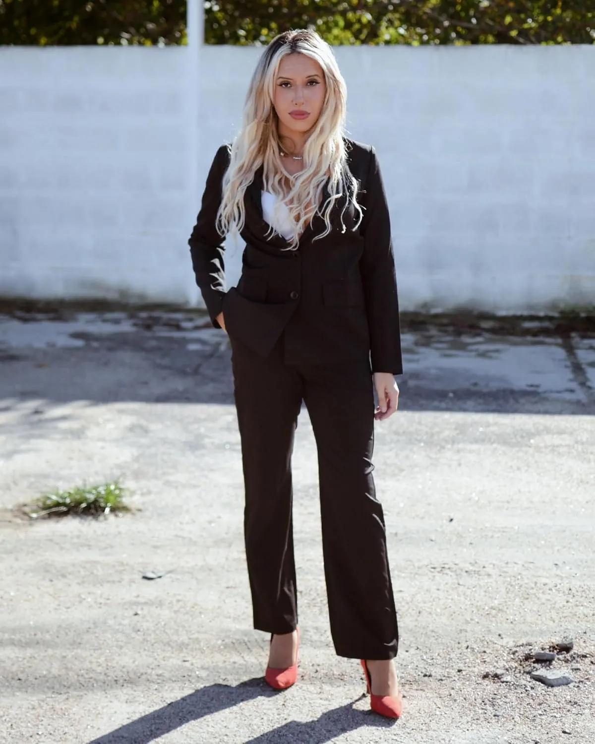 luvamia 2 Piece Outfits for Women Dressy Blazer Jackets High Waisted Straight Leg Pants Suits Set Business Casual Office