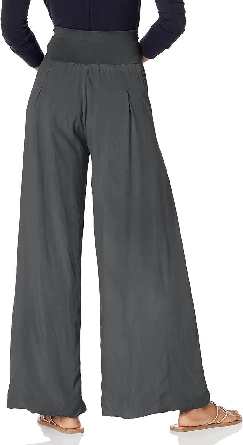 M Made in Italy Women's Elastic-Waist Wide Leg Maxi Palazzo Pants