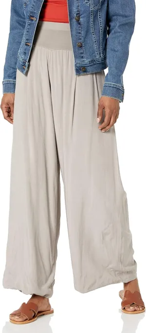 M Made in Italy Women's Elastic-Waist Wide Leg Maxi Palazzo Pants