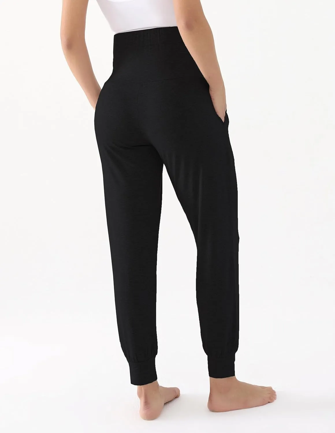 Maternity Pants Over The Belly Pregnancy Scrub Pants Loose Comfy Sweatpants Postpartum Lounge Joggers with Pockets