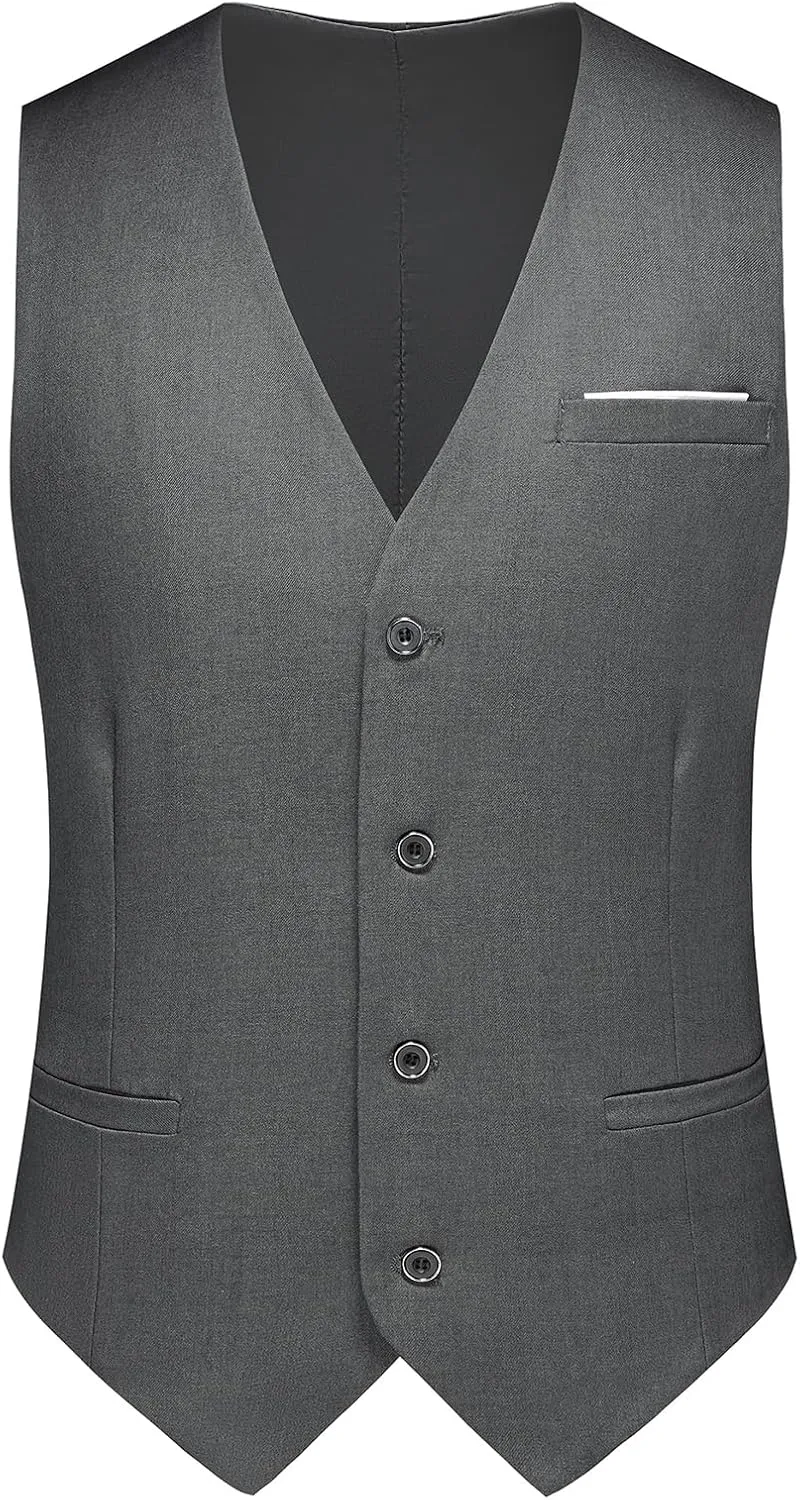 Men's 3 Piece Suit Slim Fit One Button Solid Tuxedo Jacket Suits for Men Slim Fit for Wedding Prom Blazer Vest Pants