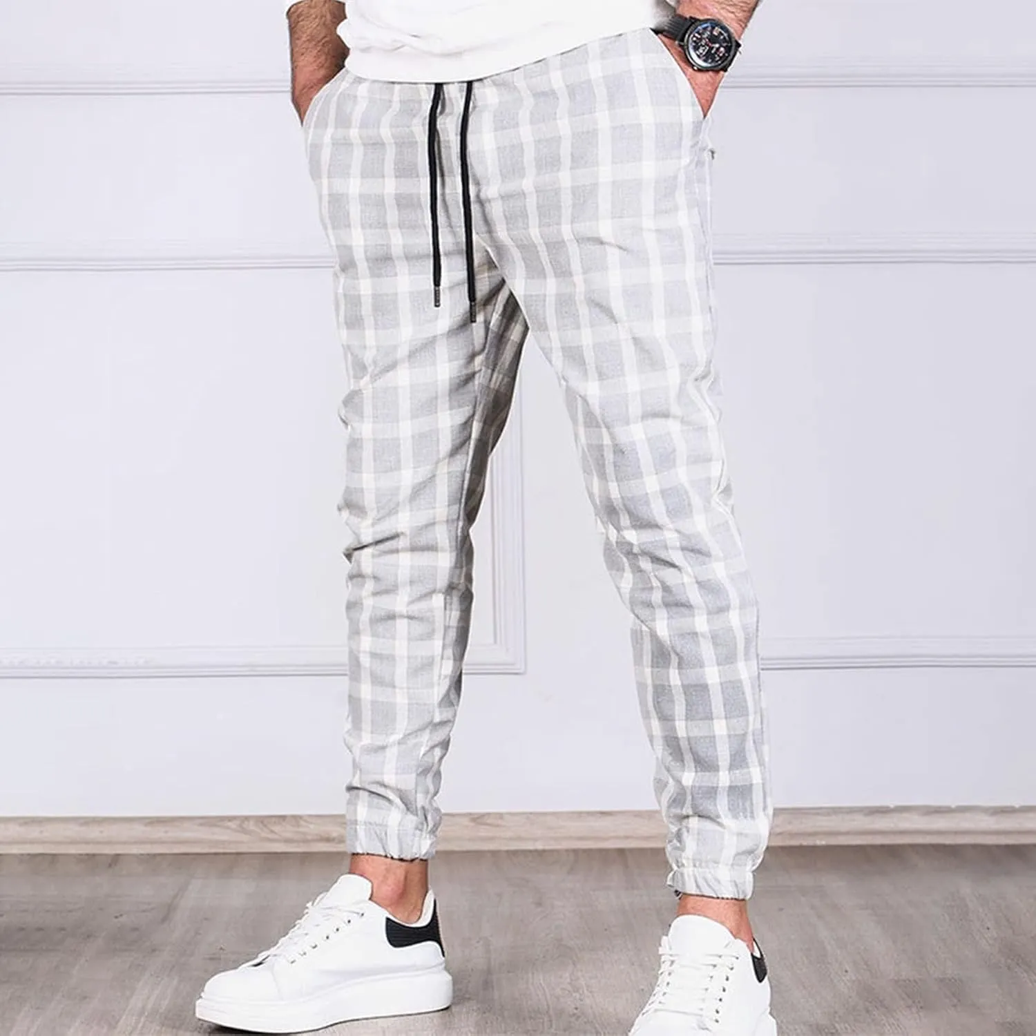 Mens Casual Slim Skinny Stretch Flat Front Solid Comfy Fashion Style Business Dress Slacks Chinos Pants