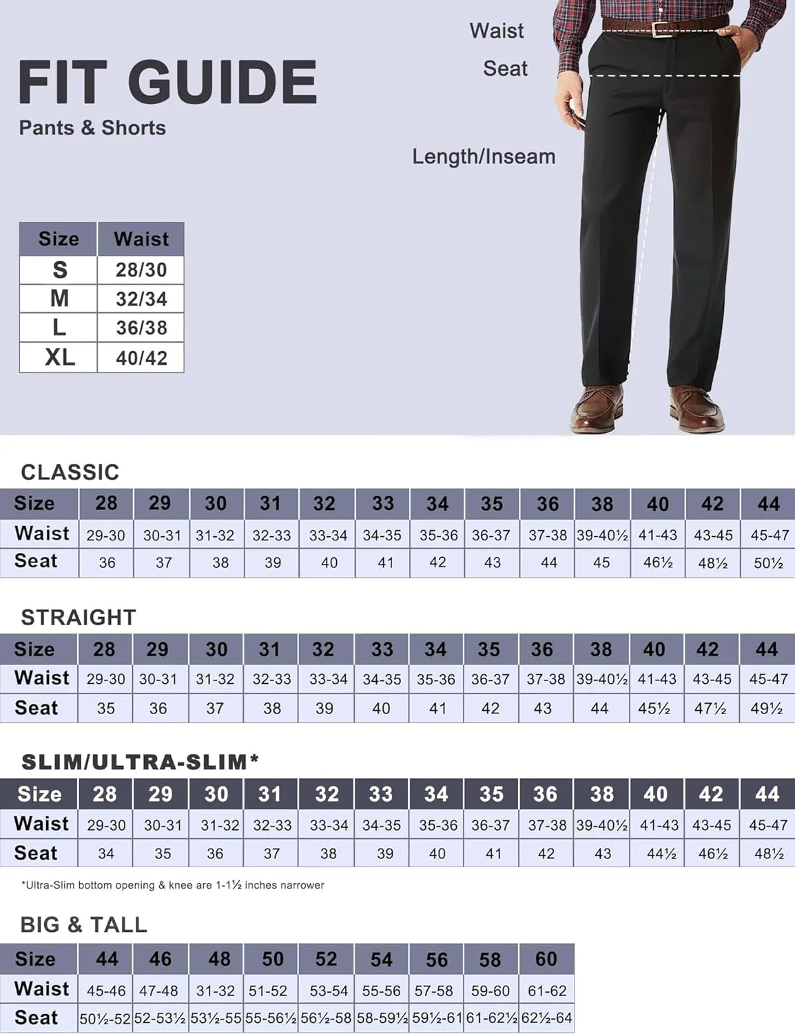 Men's Classic Fit Flat Front Dress Pants Expandable Waist Wrinkle Free Suit Pants for Men