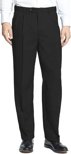 Men's Classic Fit Flat Front Dress Pants Expandable Waist Wrinkle Free Suit Pants for Men