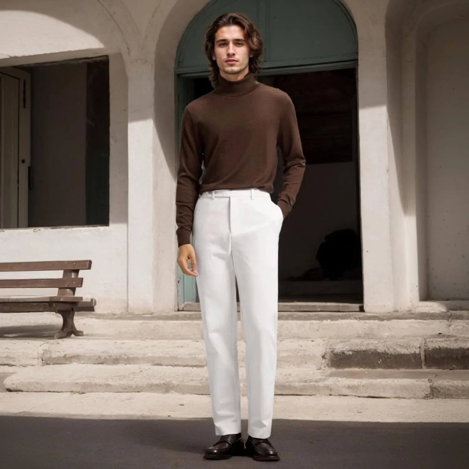 Men's Classic Fit Flat Front Dress Pants Expandable Waist Wrinkle Free Suit Pants for Men
