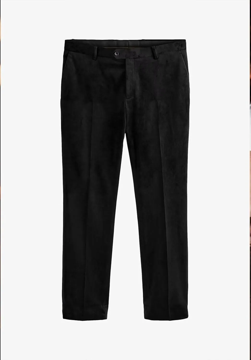 Men's Classic Fit Velvet Dress Pants Expandable Waist Flat Front Suit Pants for Men