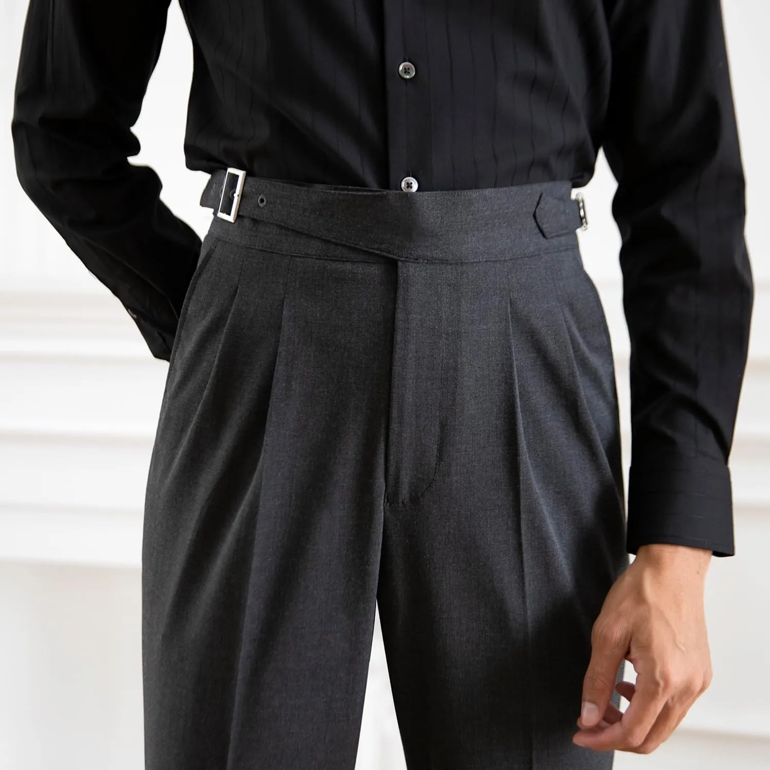 Men's Classic Gurkha Naples Italian Old Money Style Pants Dress Pants
