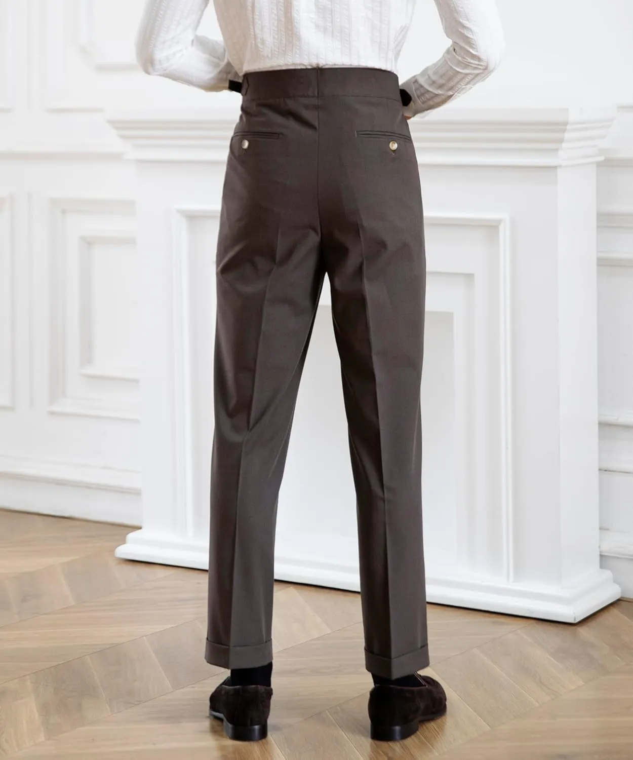 Men's Classic Gurkha Naples Italian Old Money Style Pants Dress Pants