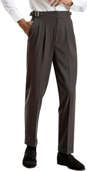 Men's Classic Gurkha Naples Italian Old Money Style Pants Dress Pants