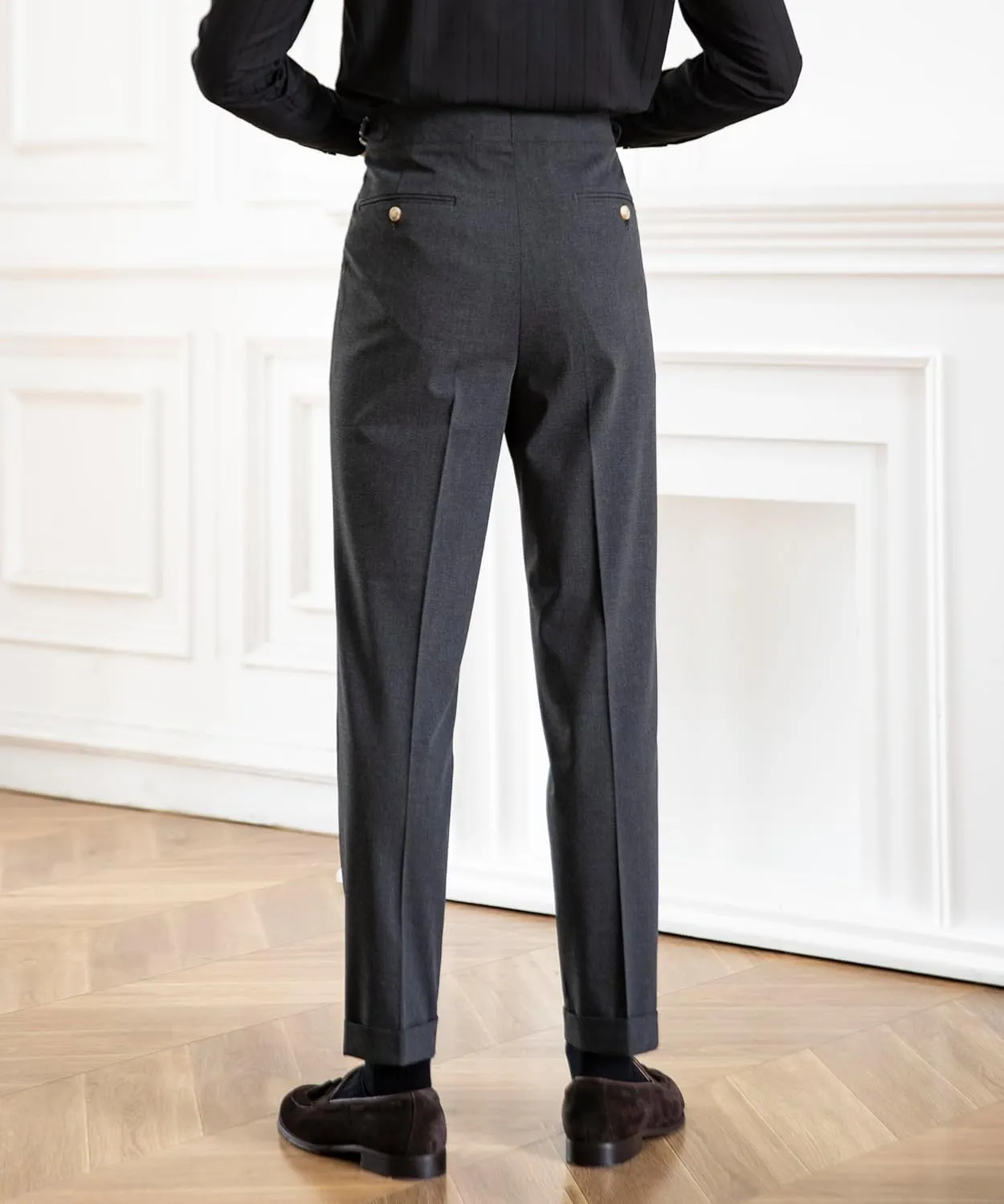 Men's Classic Gurkha Naples Italian Old Money Style Pants Dress Pants